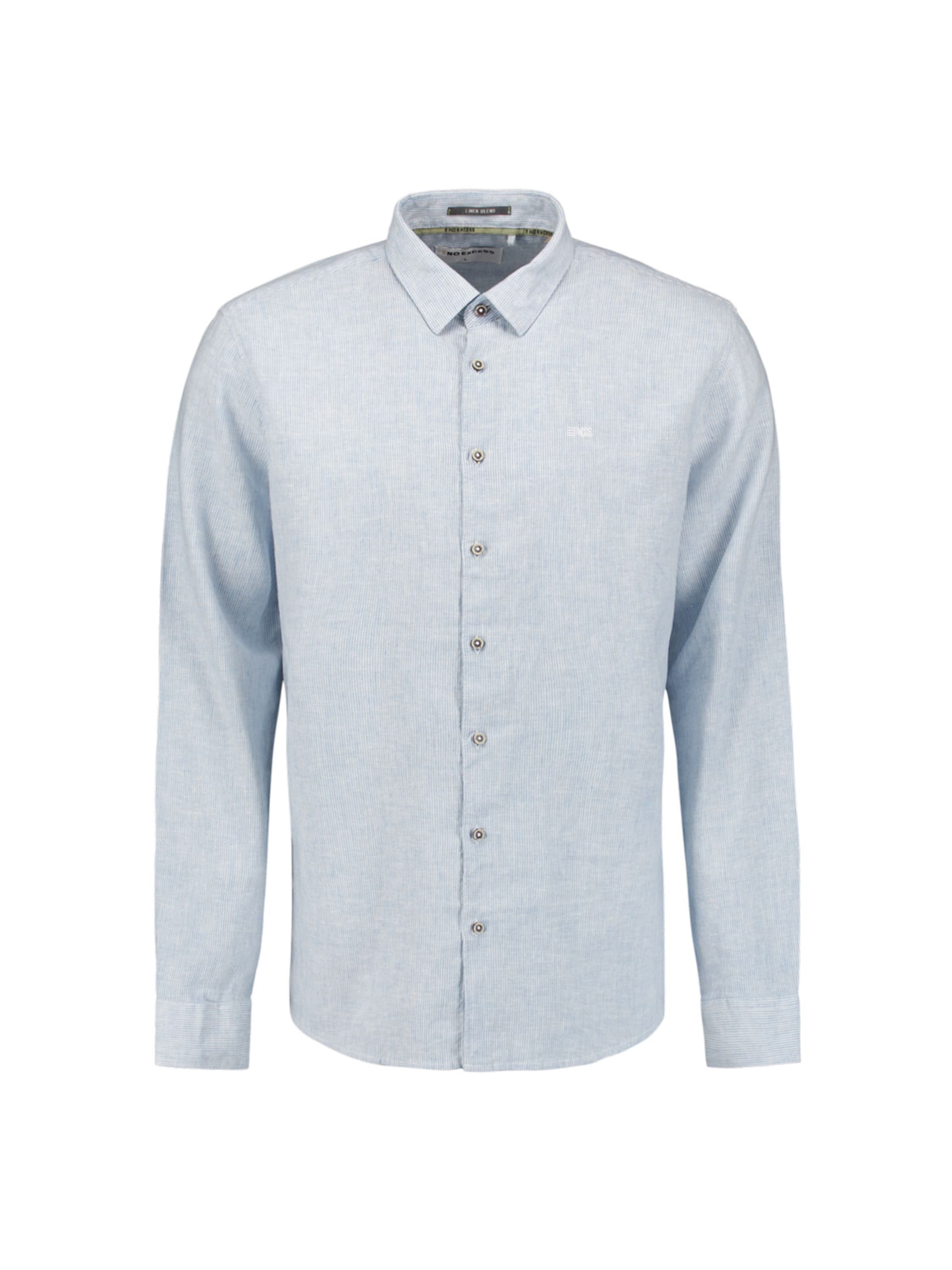 No Excess Regular Fit Hemd in Blau: Vorderseite