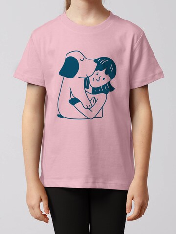 Maglietta 'Mädchen und Hund' di watabout.kids in rosa: frontale