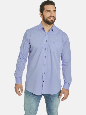 Jan Vanderstorm Regular fit Button Up Shirt 'Ulfe' in Blue: front
