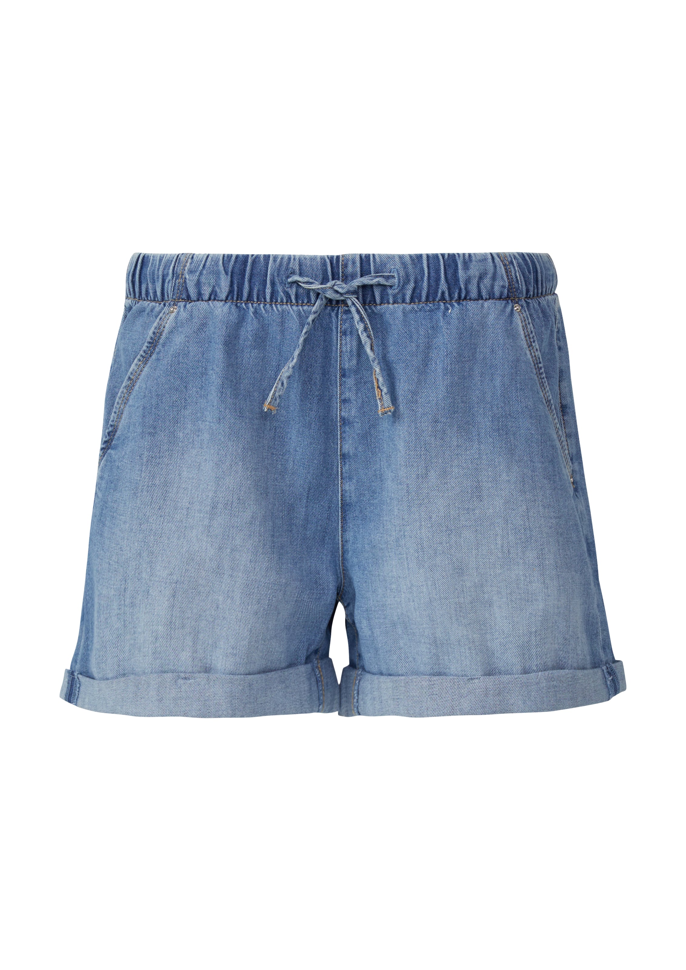 QS Wide Leg Shorts in Blau: Vorderseite
