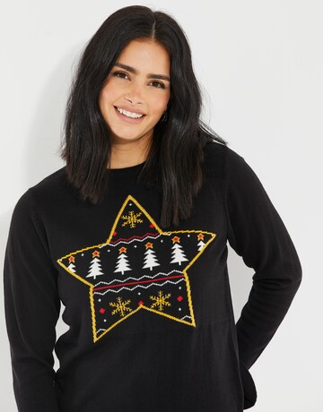 Threadbare Trui 'THB Xmas' in Zwart