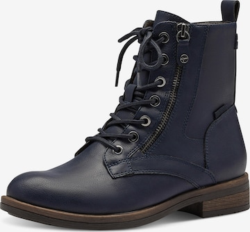 TAMARIS Lace-Up Ankle Boots in Blue: front