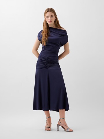 Scalpers Dress 'Saten' in Blue: front
