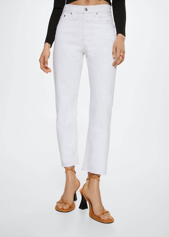 MANGO Regular Jeans 'Havana' i vit: framsida