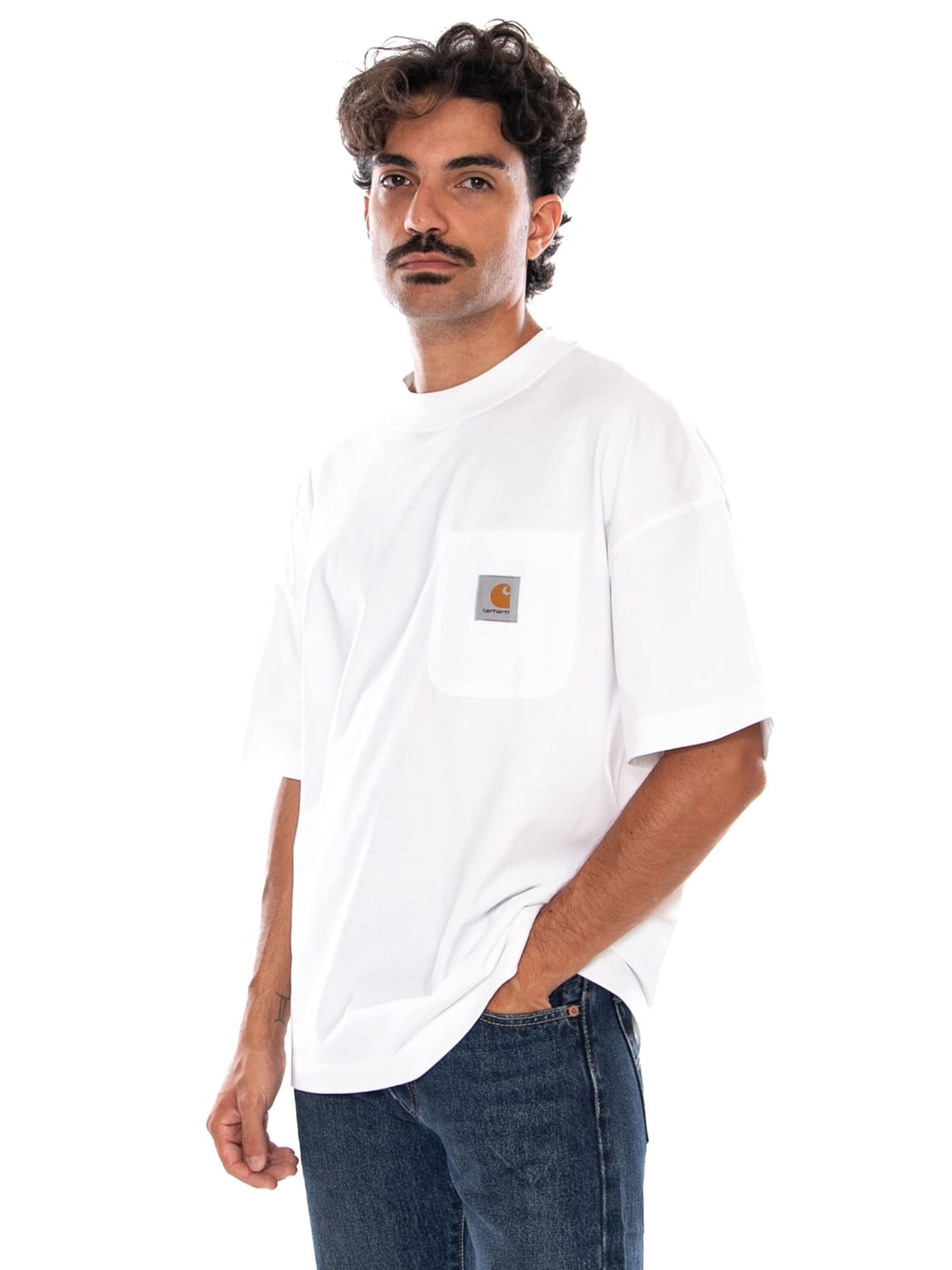 Carhartt WIP Shirt 'S/S WORK POCKET T-SHIRT WHITE' in S in White, Item view