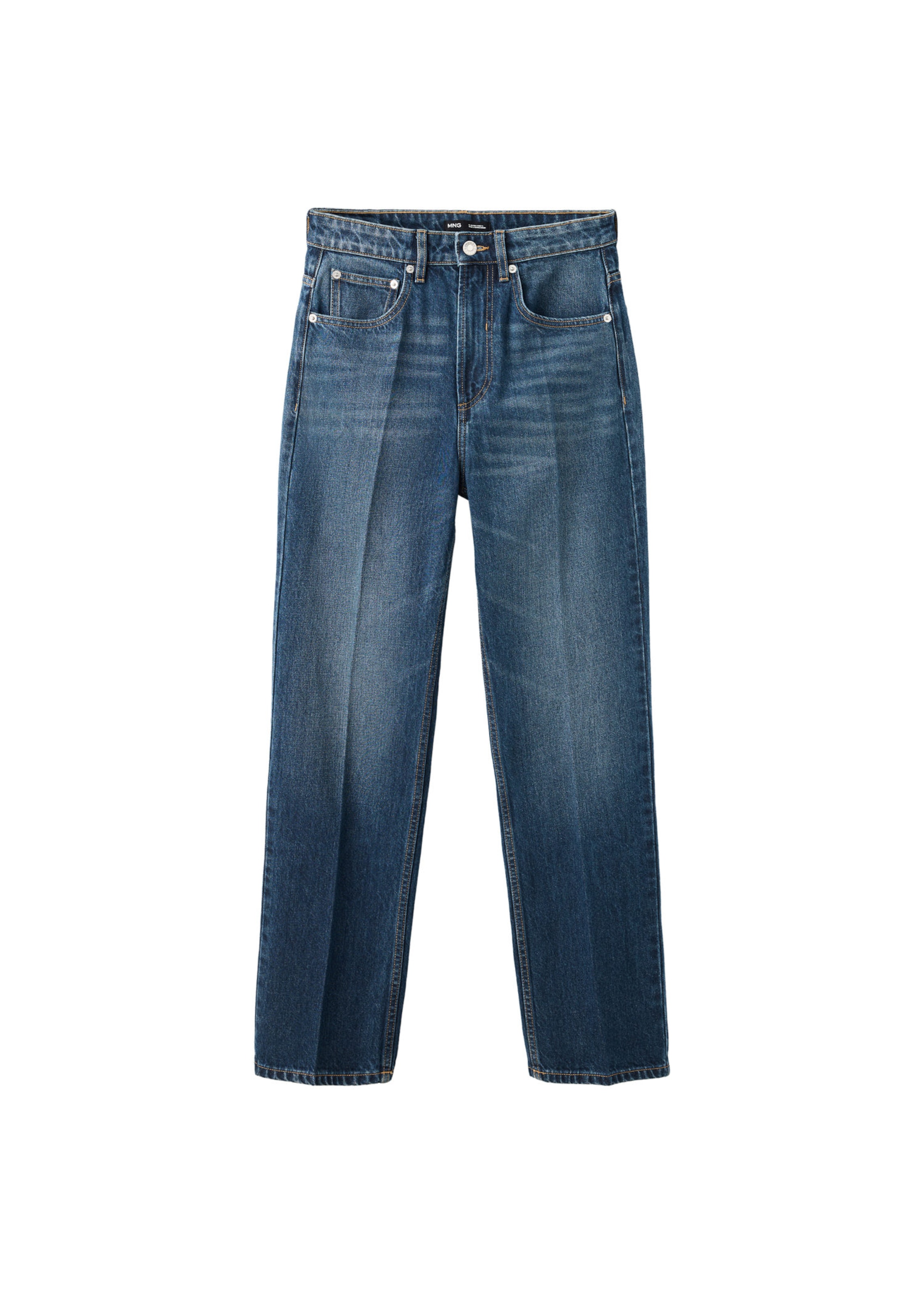 Regular Pantaloni cu cute 'MARCELA' de la MANGO pe albastru: față
