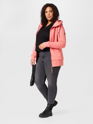 Ragwear Plus Zip-Up Hoodie 'NESKA' in Pink