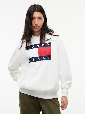 Tommy Jeans Суичър в бяло: отпред