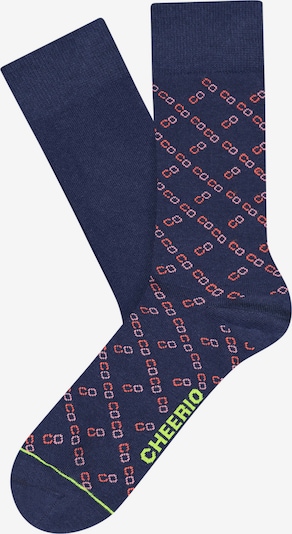 CHEERIO* Chaussettes 'HIP SQUARES' en bleu / rouge cerise, Vue avec produit