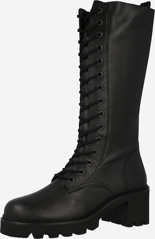 Paul Green Lace-Up Boots in Black: front