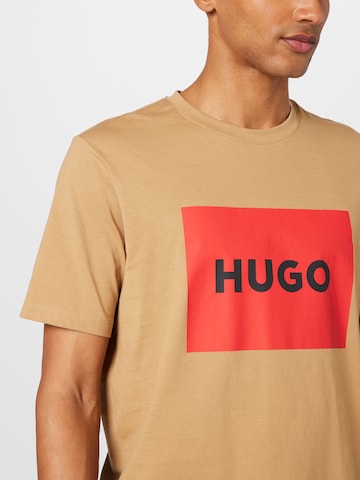 HUGO Red T-Shirt 'Dulive222' in Beige
