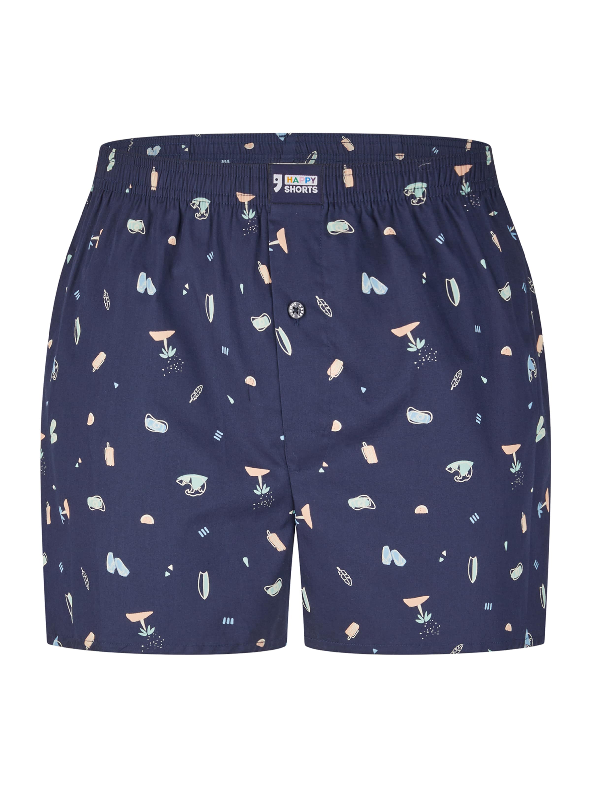 Happy Shorts Boxer ' Motives ' in Blau: Vorderseite