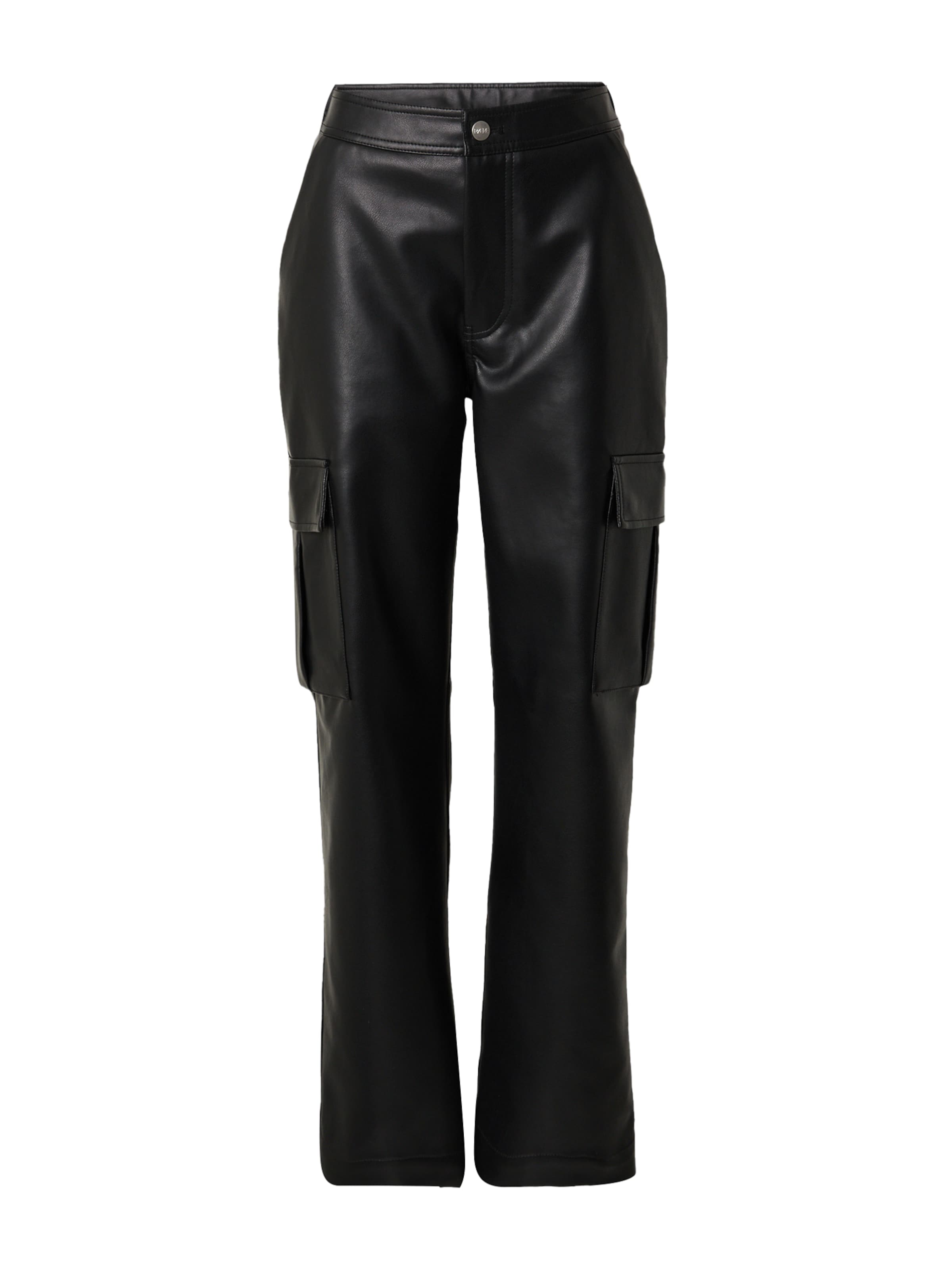 RÆRE by Lorena Rae Regular Cargo Pants in Black: front