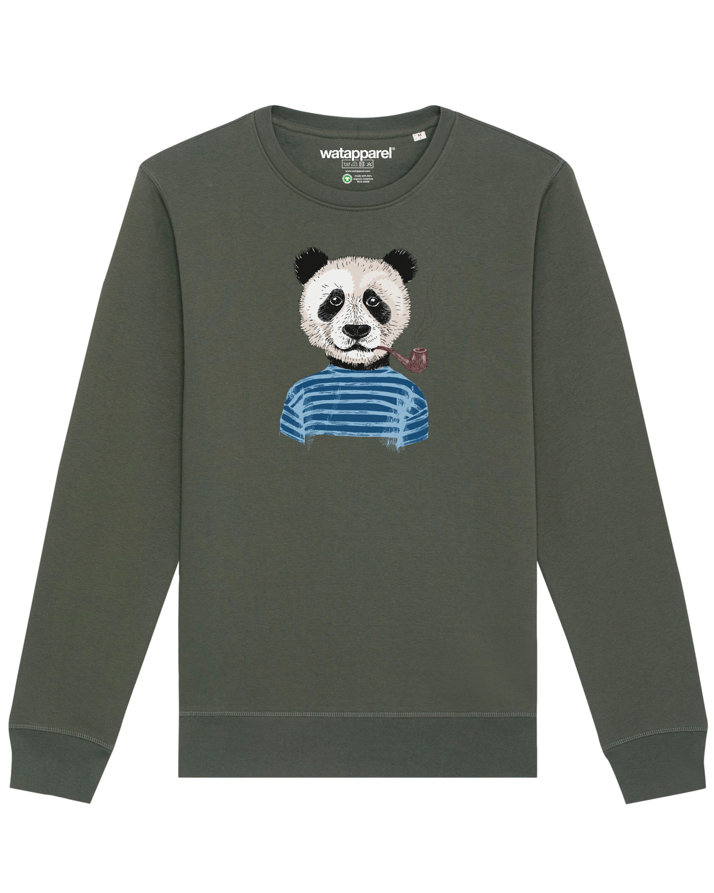Felpa ' Panda ' di Watapparel in verde: frontale