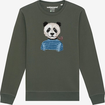 Sweat-shirt ' Panda ' Watapparel en vert : devant