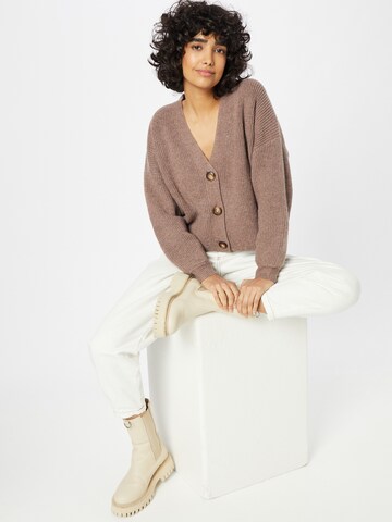 ABOUT YOU Knit Cardigan 'Kimberly' in Brown