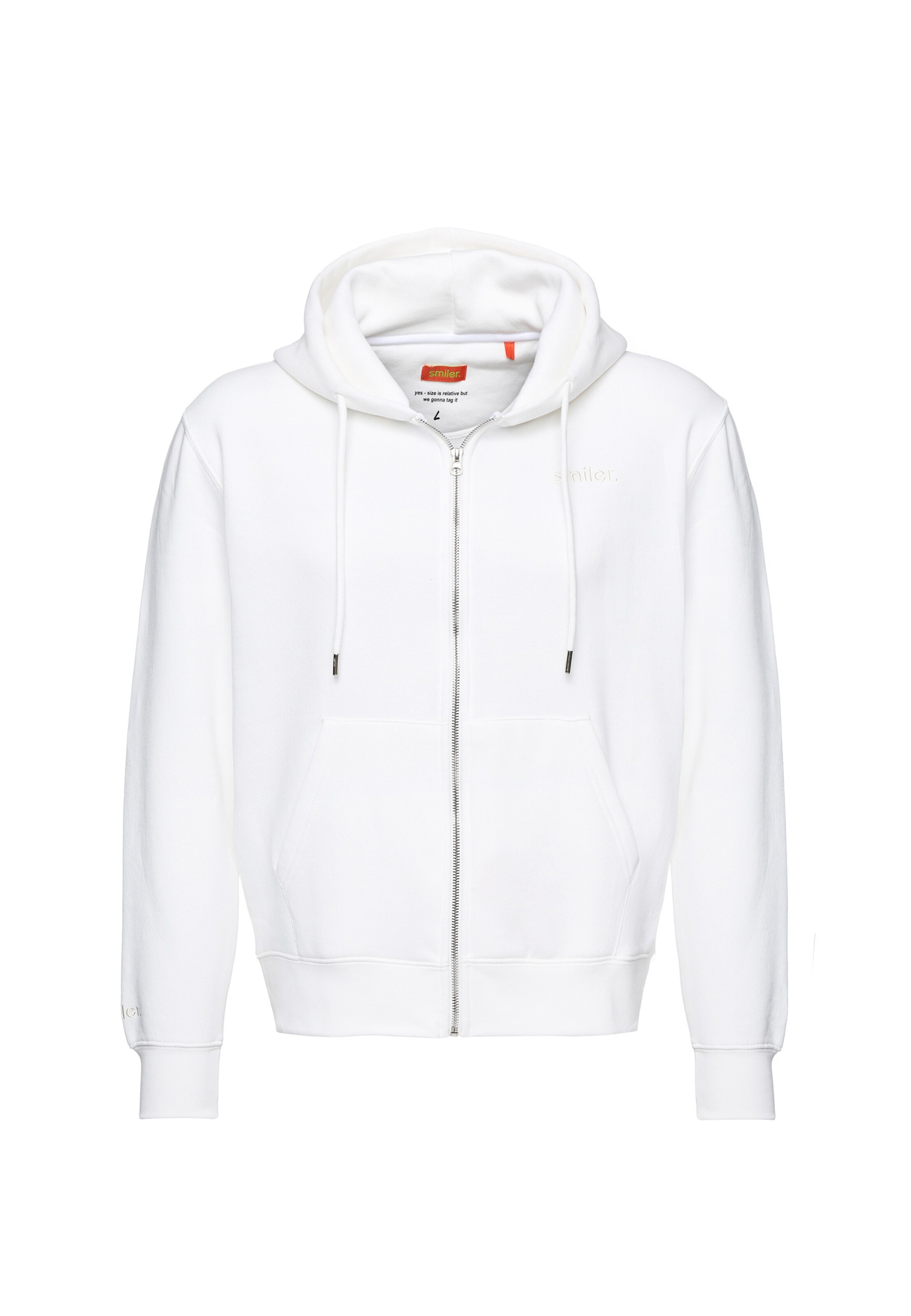 smiler. Sweatjacke in Weiß: Vorderseite