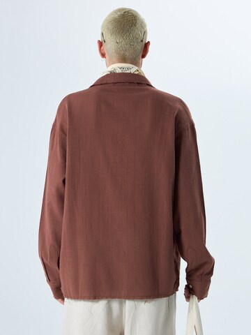 VAMOS CLO Comfort fit Button Up Shirt 'Longview' in Brown