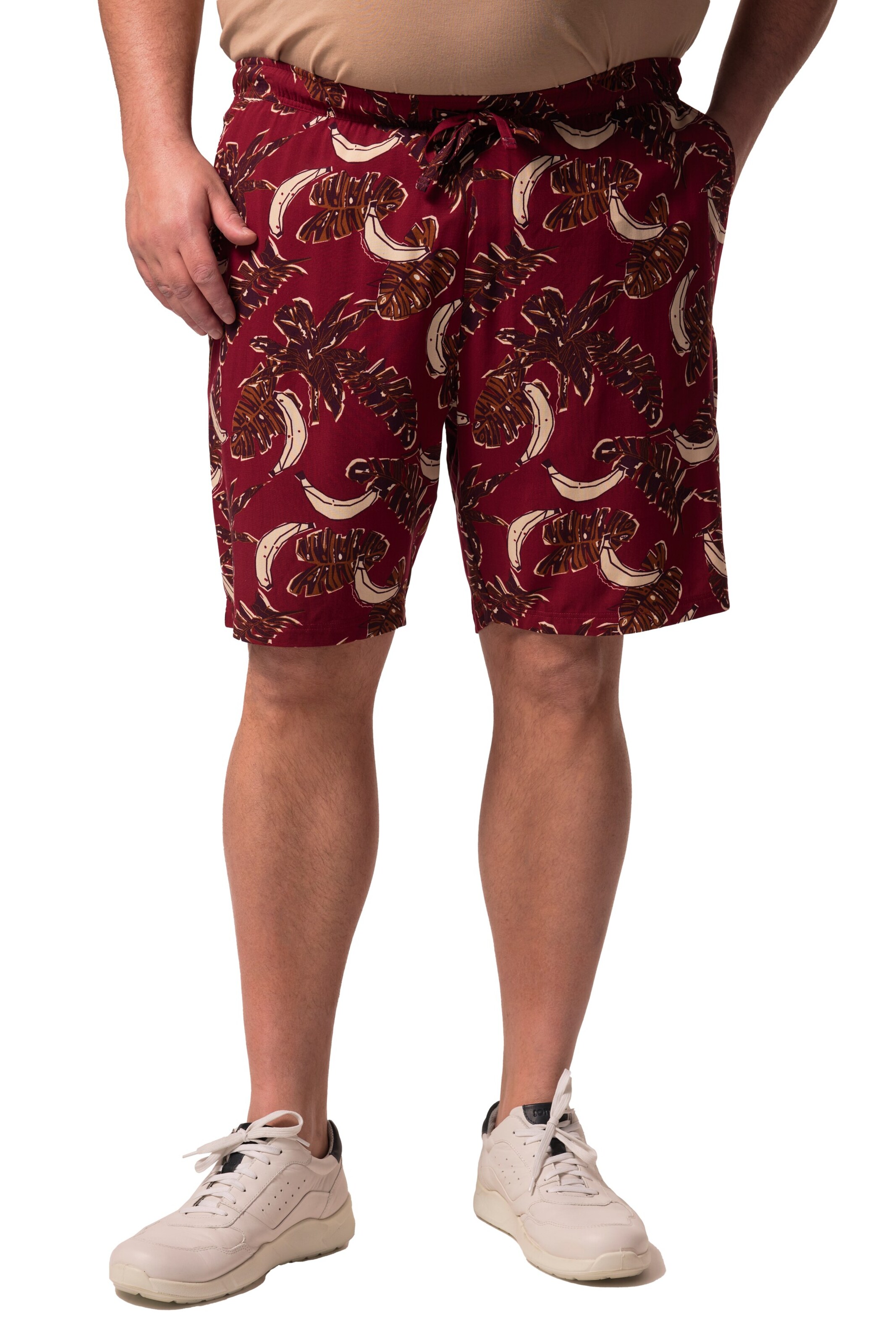 Men Plus Loosefit Broek in Rood: voorkant