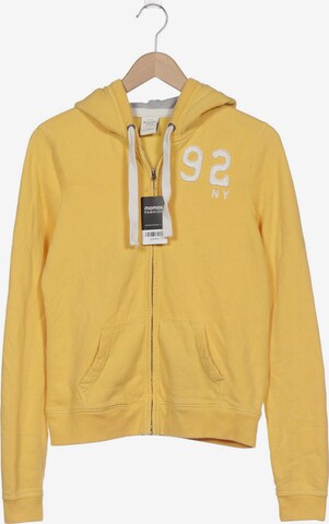 Abercrombie & Fitch Sweatshirt & Zip-Up Hoodie in L in Yellow: front