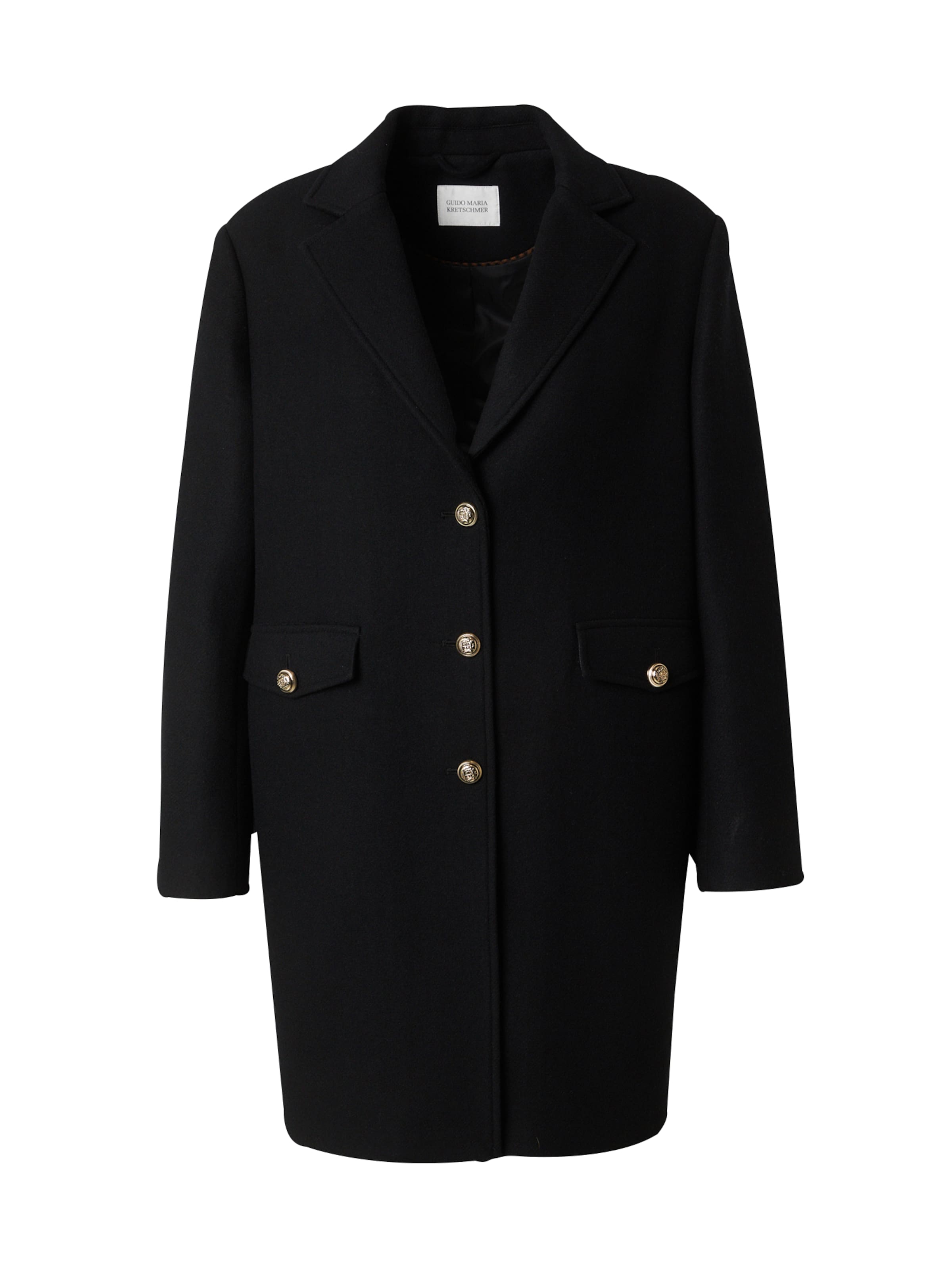 Guido Maria Kretschmer Curvy Ανοιξιάτικο και φθινοπωρινό παλτό σε μαύρο: μπροστά