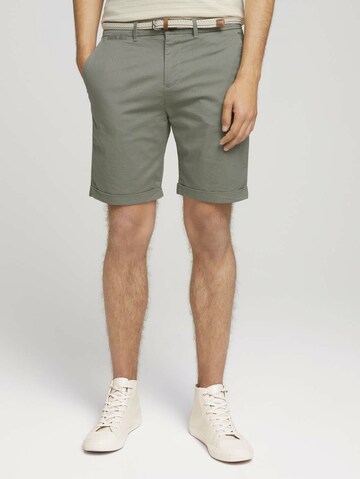 TOM TAILOR DENIM Regular Chino in Groen: voorkant