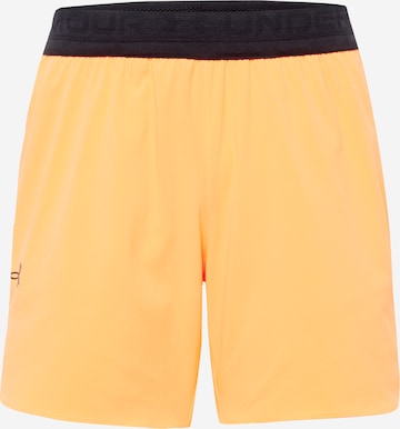 UNDER ARMOUR Workout Pants 'Peak' in Orange: front