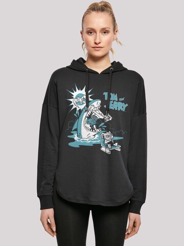 F4NT4STIC Sweatshirt 'Tom And Jerry Summer Shark' in Zwart: voorkant