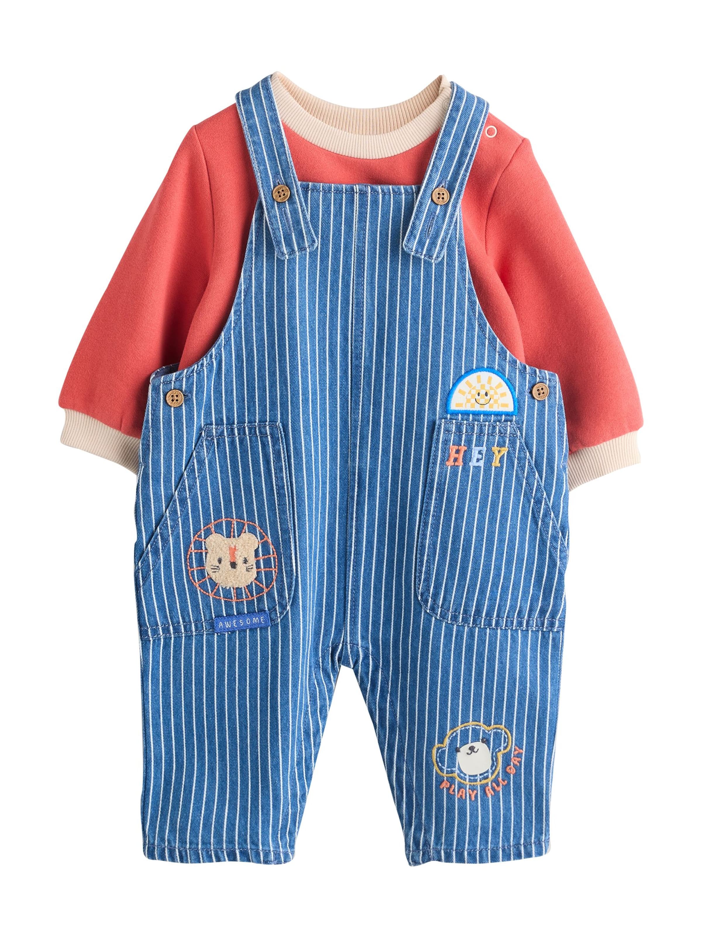 Next Regular Hängselbyxa i blå: framsida