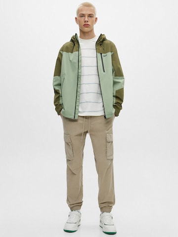 Pull&Bear Tapered Cargo Pants in Beige: front