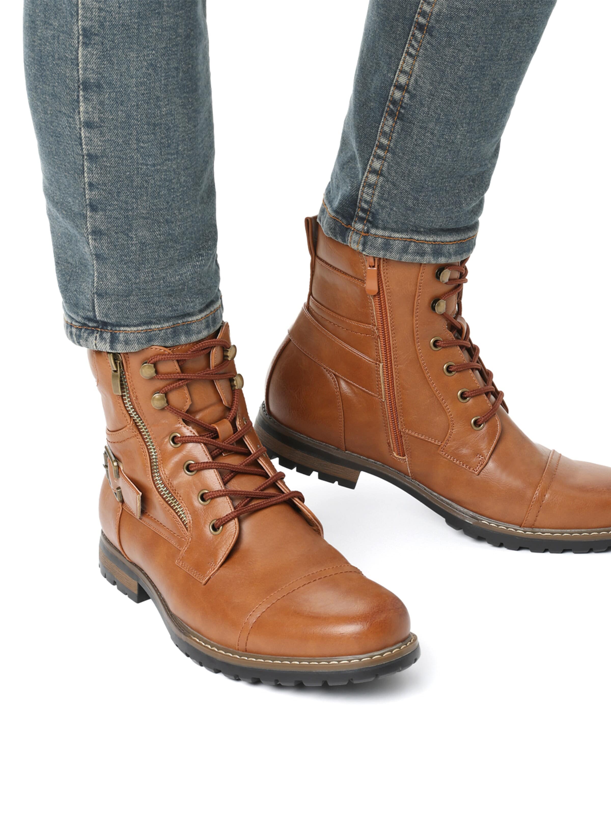 Bruno Marc Boots med snörning i brun