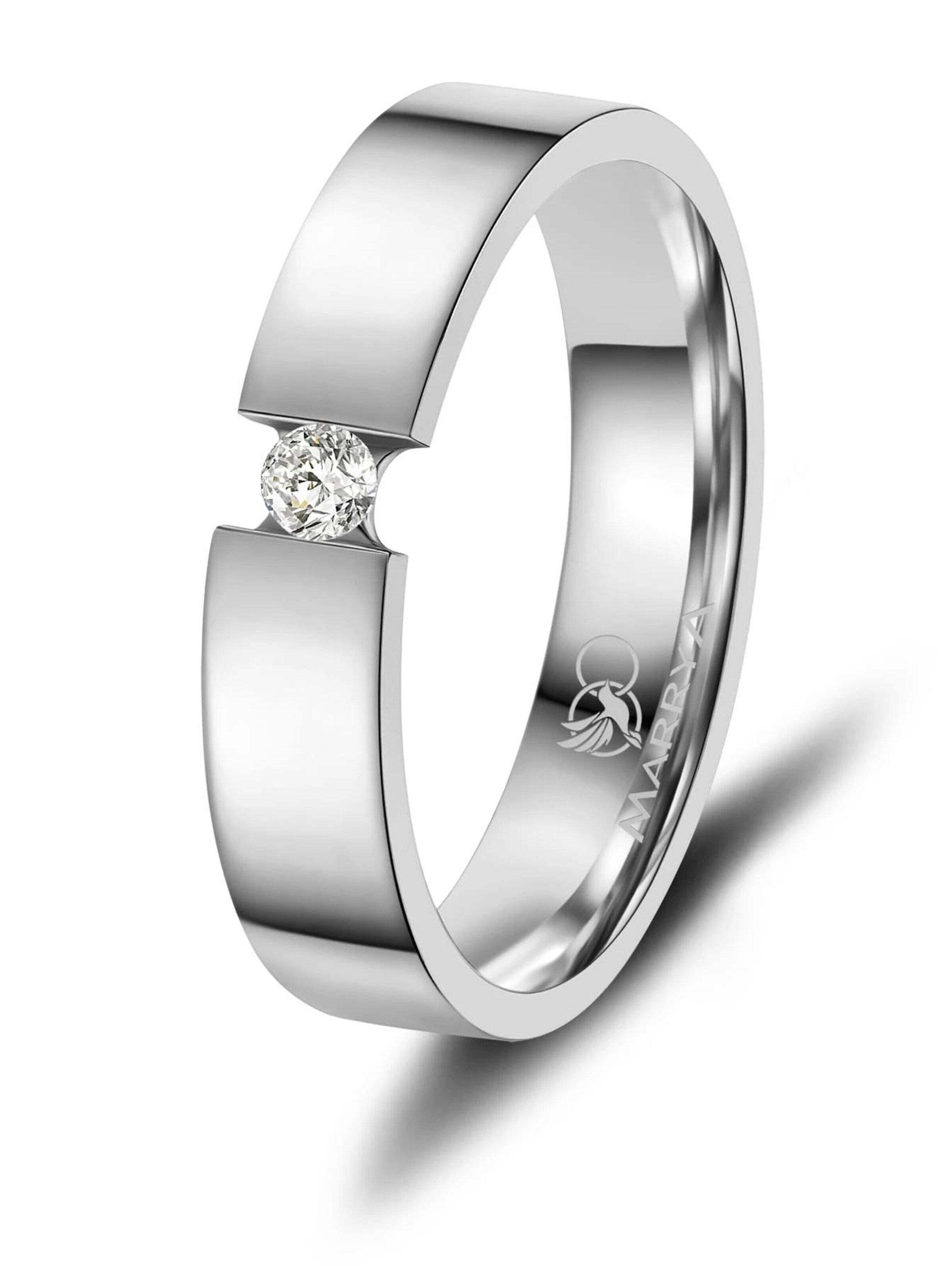 Anello 'MARRYA ES-43 Eheringe aus Edelstahl' di MARRYA in argento: frontale