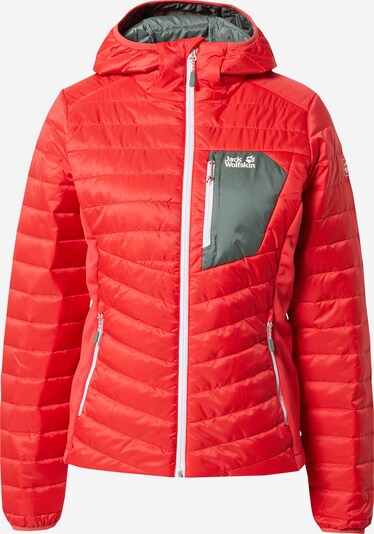 JACK WOLFSKIN Outdoor Jacket 'ROUTEBURN' in Khaki / Red / White, Item view