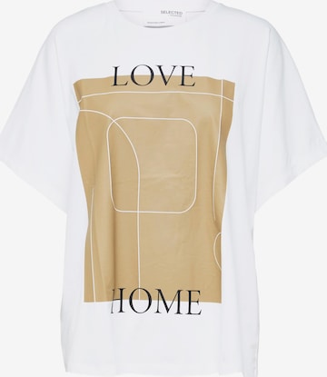 T-shirt SELECTED FEMME en blanc : devant