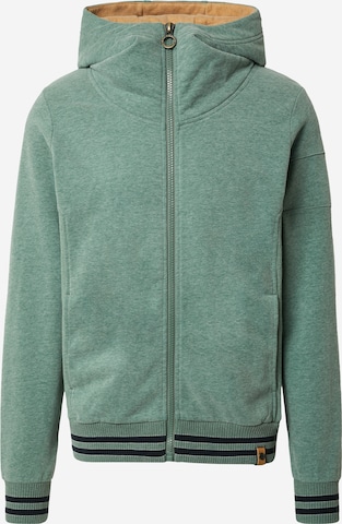 Fli Papigu Zip-Up Hoodie 'Testo Eiweiss Bräune' in Green: front