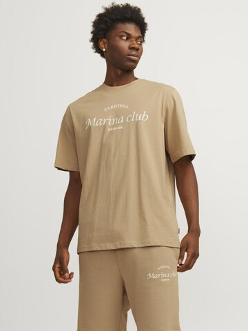 JACK & JONES Shirt 'Ocean Club' in Beige: front