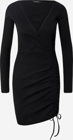 Trendyol Úpletové šaty – černá: přední strana