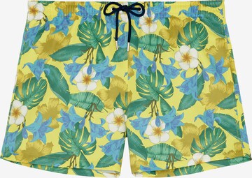 HOM Board Shorts ' Tropicana ' in Yellow: front