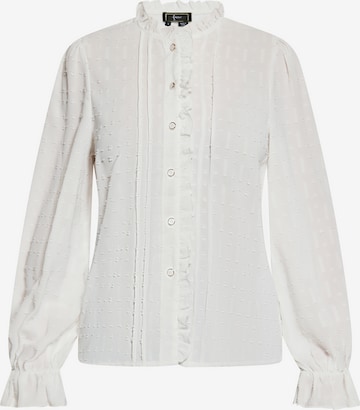 Camicia da donna di faina in bianco: frontale