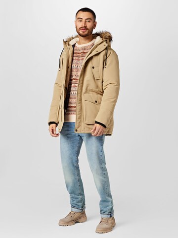 JACK & JONES Parka zimowa 'Timo' w kolorze beżowy