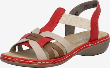 Rieker - Sandalias en rojo: frente