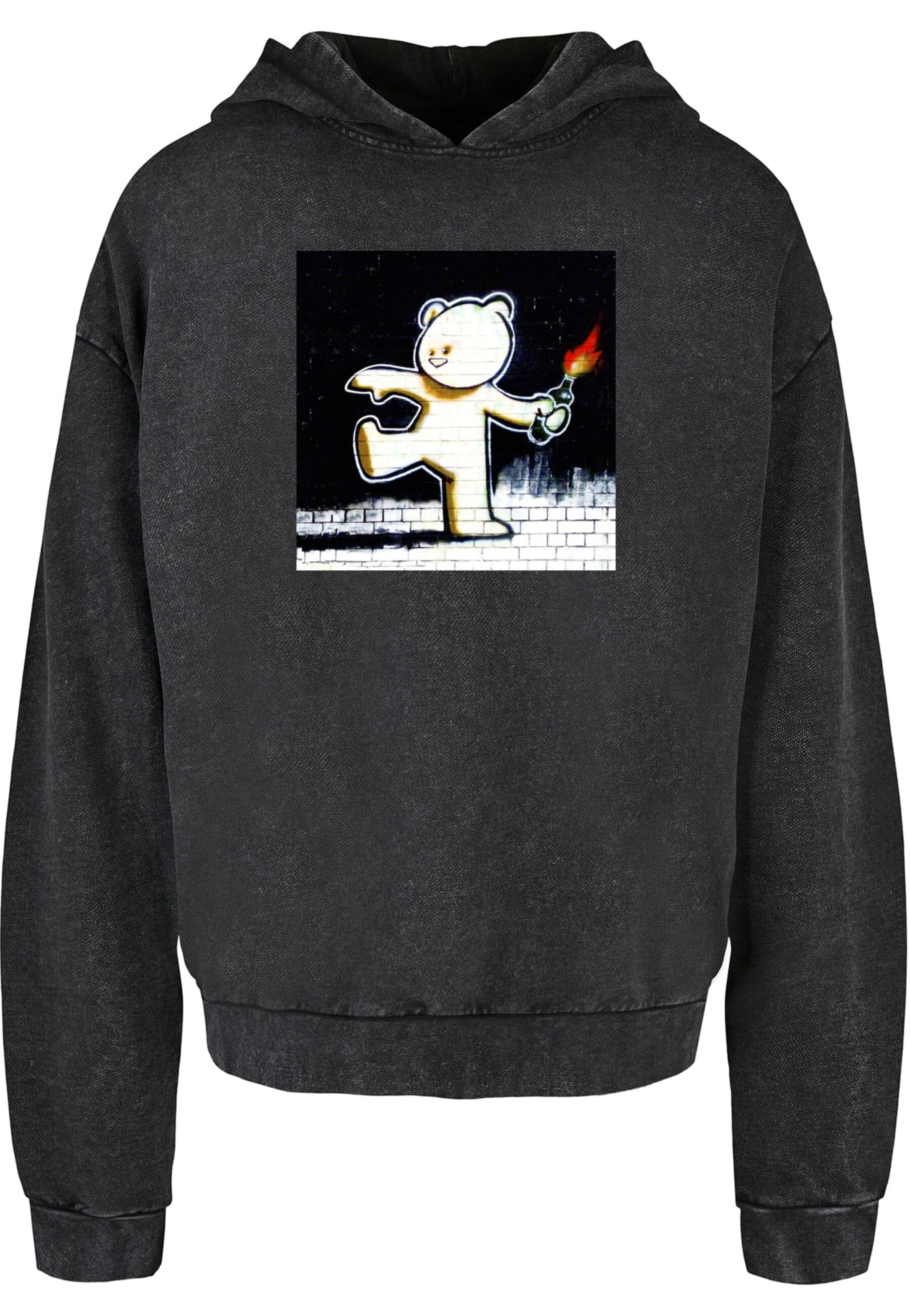 Merchcode Sweatshirt 'Molotov Teddy' in Black: front