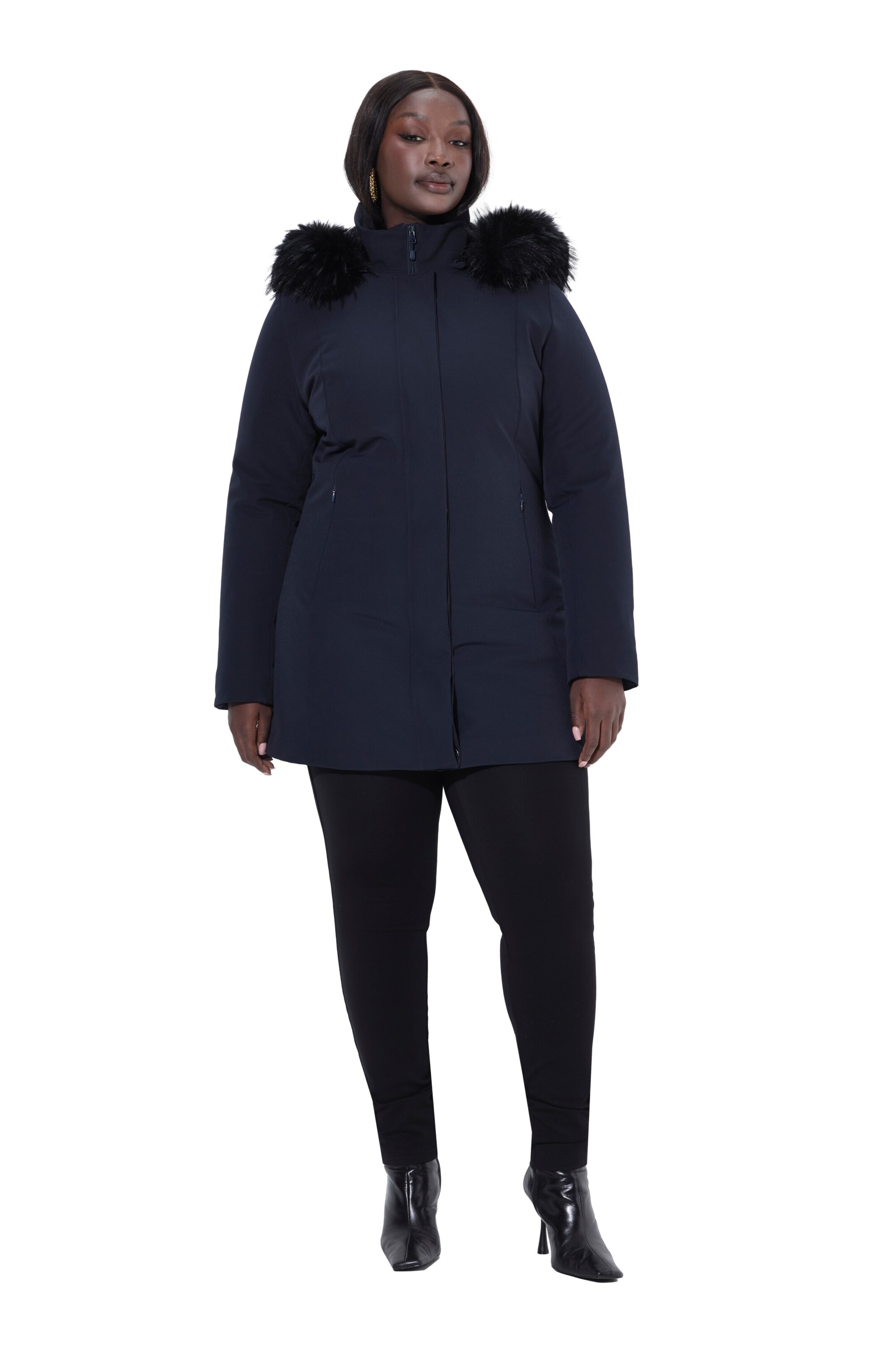 Ulla Popken Winterjas in Blauw: voorkant