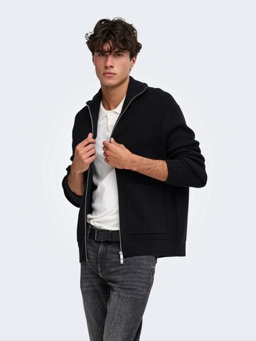 Vestes en maille 'ONSSTAY' Only & Sons en noir : devant