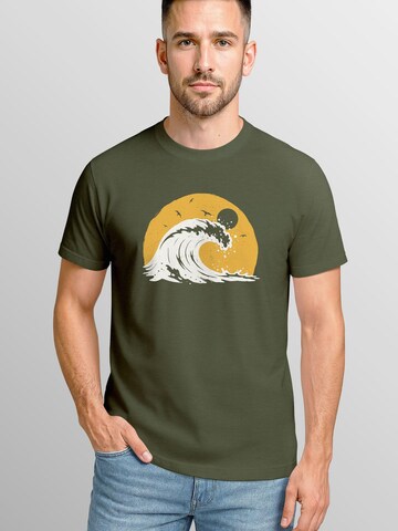 Neverless Shirt 'Wave Sun' in Green