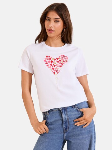 Lipsy Футболка 'Wear It With Love' в Белый: спереди