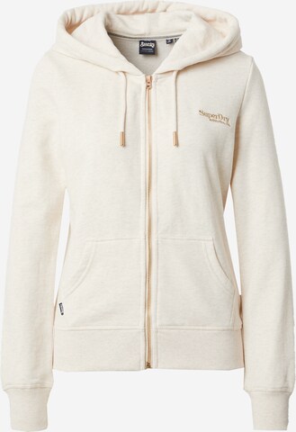 Superdry Sweatjakke 'ESSENTIAL' i beige: forside