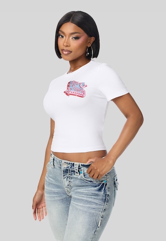 True Religion - Camisa em branco: frente