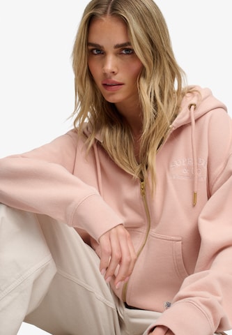 Superdry & Co Sweatjacka 'Luxe Casual' i rosa