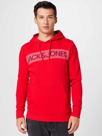 sarkans JACK & JONES Sportisks džemperis: no priekšpuses